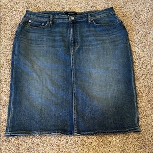 Ralph Lauren Women’s Dark Blue Denim Pencil Skirt - Size 18W